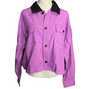 🎉HP🎉NWT Wild Fable Vibrant Purple Cropped Canvas Jacket
